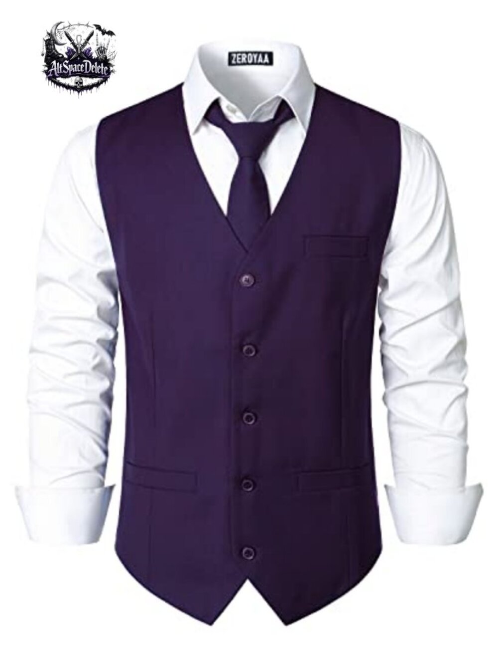Men's Slim Fit V-Neck Five Button Business Formal Dress Vest